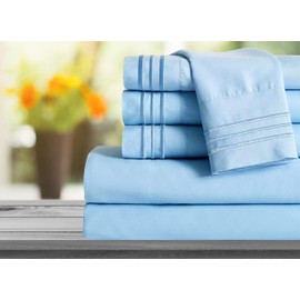 Mocassi King Sheet Set - Luxury Hotel 1800 Premier Bedding Sheets & Pillowcases - Ultra Soft Breathable & Cooling Bed Sheets - Deep Pocket - Wrinkle Resistant - 6 Piece Set - King, Aqua Blue