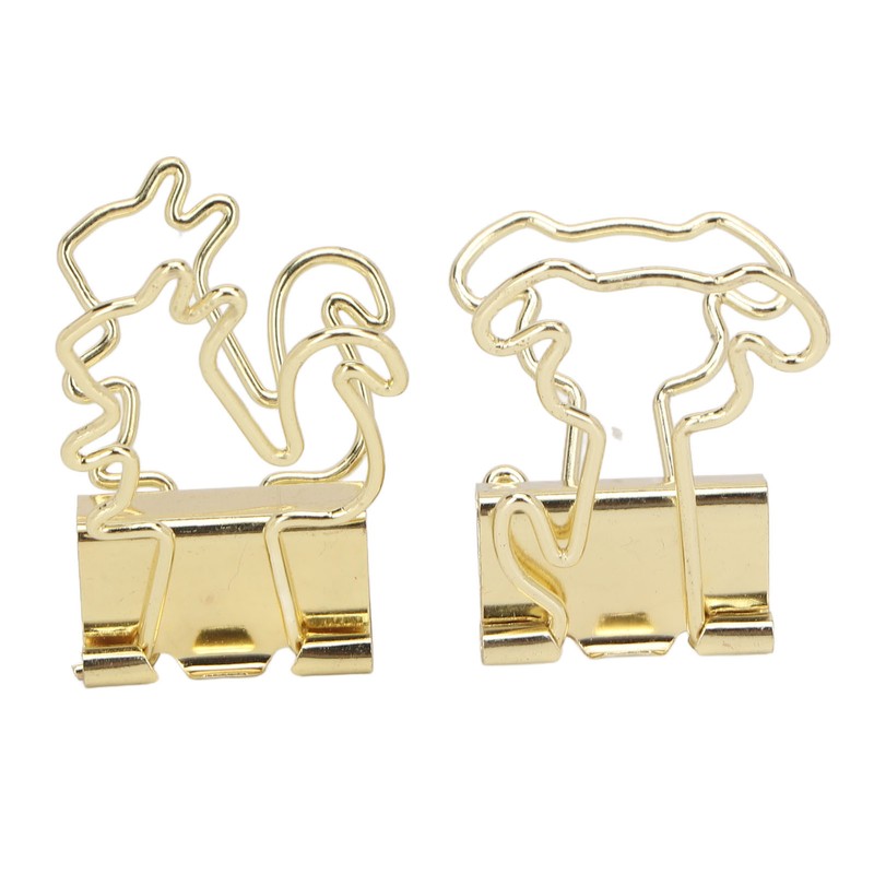 100Pcs Binder Clips Cute Animal Shaped Handle Sturdy Metal Multi