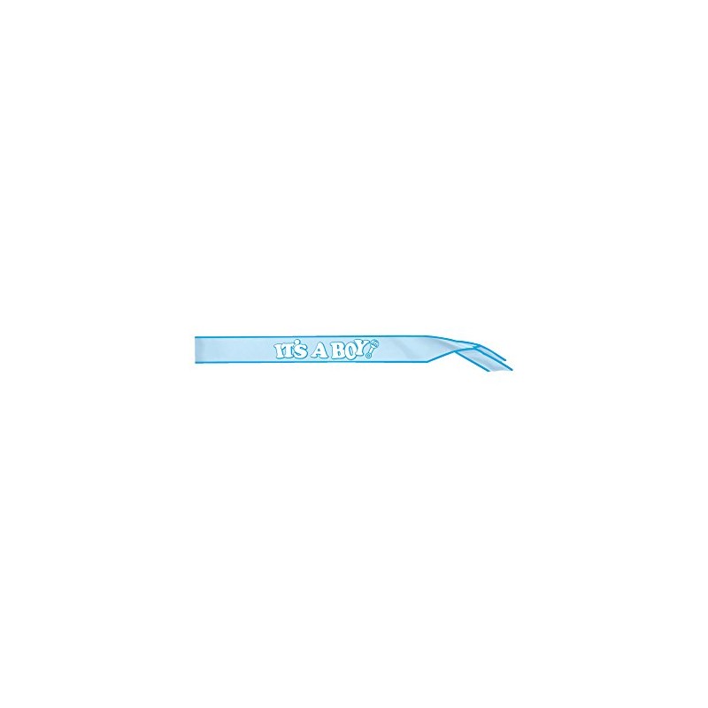 Beistle Baby Shower Sash, 33" x 4", Light Blue/Blue/White