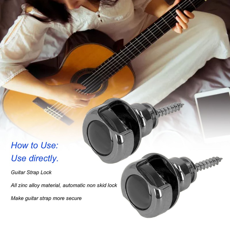 Guitar Strap Lock Set End Button Peg Acoustic Electric Guitars