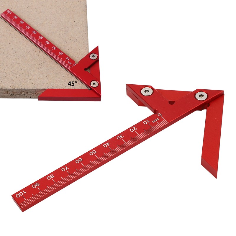 Center Gauge 105mm 45° 90° Aluminum Alloy Line Ruler Measuring