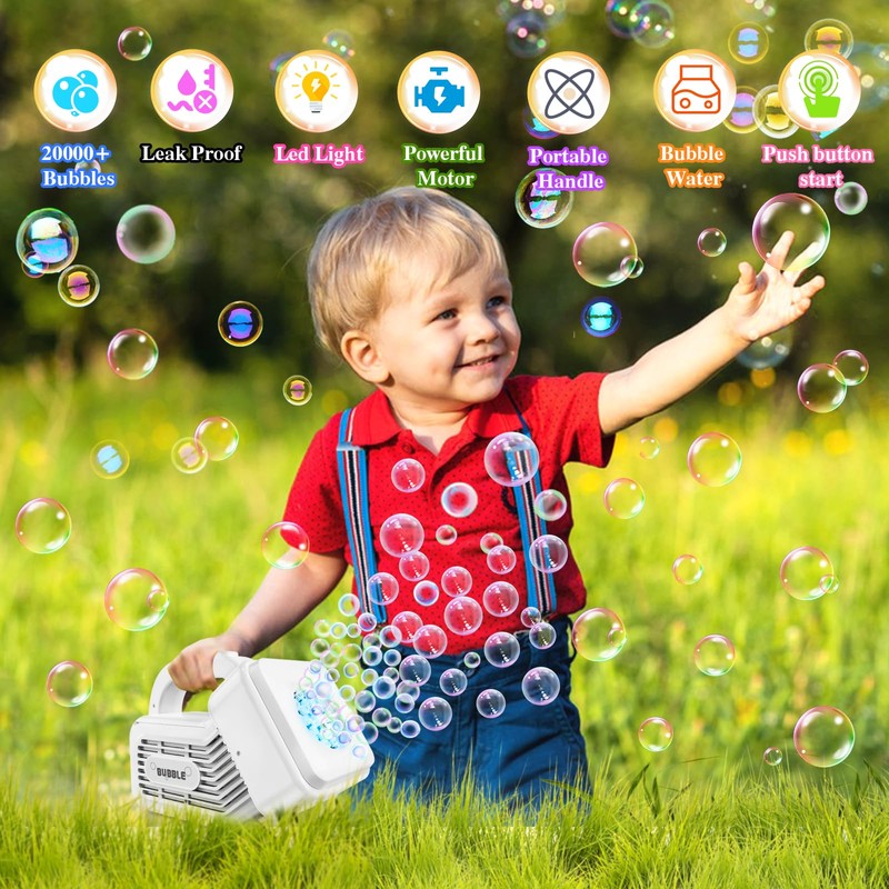 Panacare Portable Children's Bubble Machine, Automatic Bubble Machine, 10,000+ Bubbles/Min