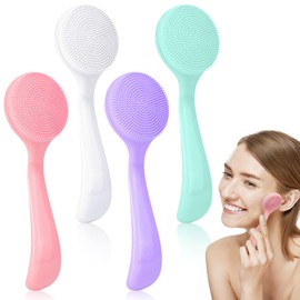 4-Piece Silicone Facial Cleansing Brush Set Manual Facial Cleansing Brush Pore Cleansing Brush Deep Cleansing Facial Brush