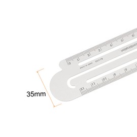 HARFINGTON 3pcs Straight Ruler 12cm Metric Aluminum Alloy Ruler Scale on Both Sides Hollow Paper Clip Design Bookmark Measuring Tool for Children Study Classroom Office, Silver Tone