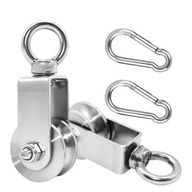 Forhandy Pack of 2 Pulleys for Ropes 10 mm Maximum Pulley Stainless Steel Fitness Pulley Steel Cable Load 250 kg (34 mm)