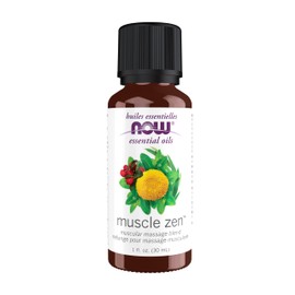 Now Foods Essential Oils, Muscle Zen™ Essential Oil Blend for Sports Massage, Steam Distilled, 1-Ounce