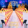 Upgraded 24 Pack Candy Cane Solar Lights Outdoor Waterproof, Rechargeable