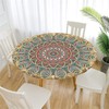 FANSU Round Tablecloth 200cm, Washable Round Table Cover Mandala Wipe
