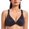 MELENECA Women's Racerback Front Fastening Bras Plunge Unlined Full Coverage