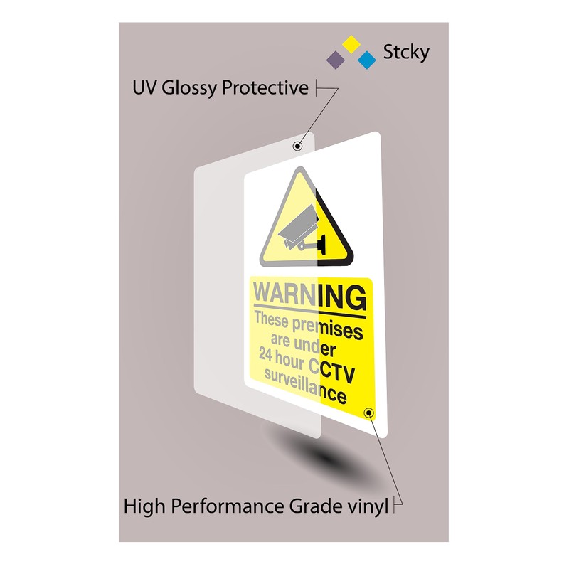 stcky 24 Hours CCTV Surveillance 20 x 15 cm (Pack