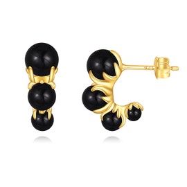 POPLYKE Chunky Earrings for Women Sterling Silver Hoops Earrings Tear Drop Earrings Jewellery