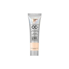 IT Cosmetics Your Skin But Better CC+ Cream Travel Size, Fair Warm - Color Correcting Cream, Full-Coverage Foundation, Hydrating Serum & SPF 50+ Sunscreen - Natural Finish - 0.4 fl oz