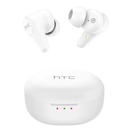 HTC Auriculares Inalámbricos Reducción Activa de Ruido, Auriculares Bluetooth con Caja de Carga USB C, 4 Micrófonos de Llamada Clara ENC, Estéreo de Bajo Profundo, Impermeable IPX5 para iOS y Android