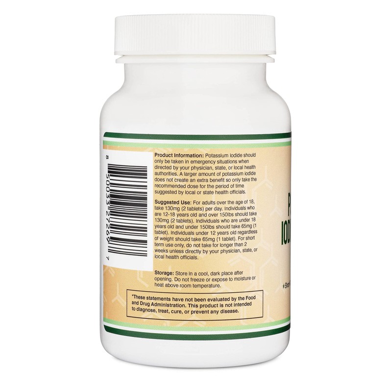 Potassium Iodide 130mg Tablets - Emergency Use for Exposure -