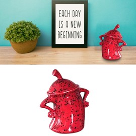 Food Canisters, Drop Resistant Fashions Easy To Store Teapot with Attitude Multi Purpose with Lids for Christmas (Red)