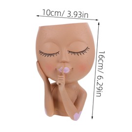 Totority Unique Face Shaped Resin Planter for Indoor and Outdoor Use Cute Decorative Flower Pot for Succulents Handcrafted Garden Ornament Versatile Home Decor Accessory