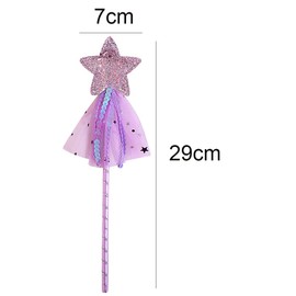 YUNYAN Pack of 3 Princess Wand Fairy Wand Children's Wand Fairy Star Wand Fairy Glitter Star Wand for Girls Costume Props Cosplay Birthday Party Supply (Pink, Purple and Gold)
