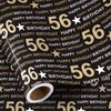 RUSPEPA 56th Birthday Wrapping Paper Roll, Min Roll, Black Gold