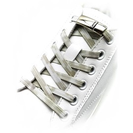 NIKWESM Magnetic No Tie Elastic Shoe Laces for Kids Adults, No screw, One Size Fits All, Tie-dye Gray, X-Large