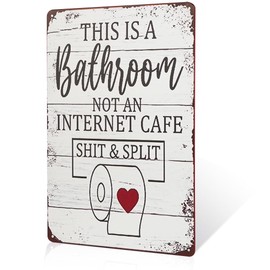 Bathroom Decor Sign, Not an Internet Cafe Toilet Paper Wall Art, Home Decoration