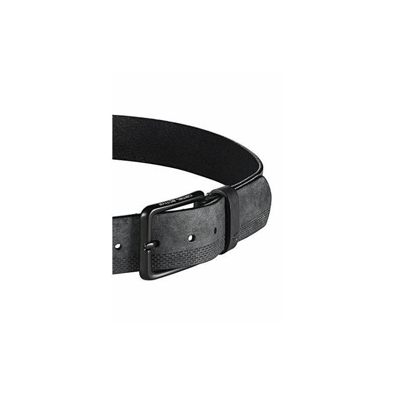 camel active Men's Nubuck Leather Belt, black