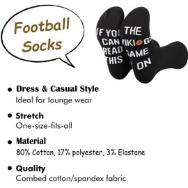 Football Gift Rugby Socks Football Team Novelty Socks for Rugby Players Coach Football Gift Football Training Socks (C, ON VIK)
