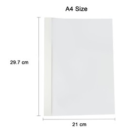 RAYSON Thermal Binding Covers, 15-100 Sheets, 2 mm, 3 mm, 4 mm, 6 mm, 12 mm, A4, White, Pack of 25