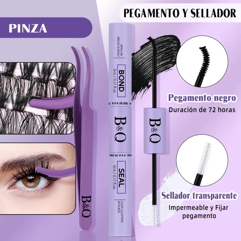 Kit De Extensiones De Pestañas 40d+50d Diy B&q Bq Lash