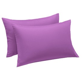 Aspire Homeware Pillow Cases 2 Pack – 100% Brushed Microfiber Purple Pillowcases Super Soft Envelope Closure Pillow Cover (50x75cm)