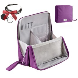 XrFc Standing makeup bag, Stand up makeup bag, Travel Makeup Organizer, Waterproof with Multiple Compartments, Large Capacity, Business Trips, Fitness, Parties and Daily Commutes (Purple)