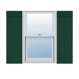 Ekena Millwork LJ4S14X04700MG Lifetime Vinyl, Standard Four Joined, Board-n-Batten, w/Installation Lok's & Matching Screws Shutter (Per Pair), 47"H, Midnight Green
