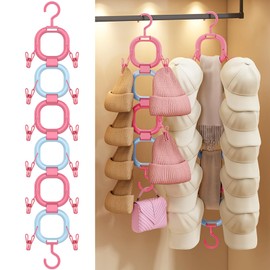 Hat Organizer for Baseball Caps,Hat Rack Small Space Organization for Wall and Cloeset,Hanger Hat Holder Hold up to 16 Hats for Closet Door and Bedroom (Red and Blue, 6Loops)