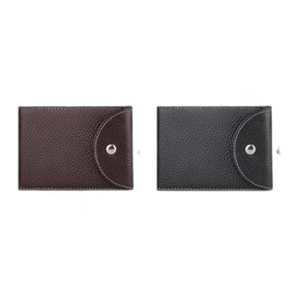 zaoalife 2 PCS PU Leather Wallet, Pocket Minimalist Leather Slim Wallet Coin Purse Pocket Card Case Solid Color Card Bag Card Holder for Women Men
