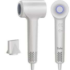 Secadora de Cabello 1500W, Secador de Iones Negativos de 200M, Motor sin Escobillas de Alta Velocidad de 110,000 RPM para un Secado Rápido en 2 Minutos, Secador de Pelo de Bajo Ruido de 57dB-blanco
