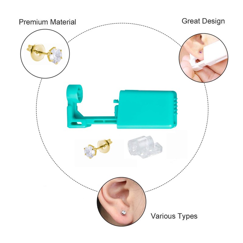 .Ear Piercing Kit,2 Pcs Disposable Ear Piercing Gun with Preloaded