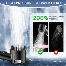 Filtered Shower Head with Handheld, High Pressure 5-Spray Shower Head with Filters for Hard Water, ON/OFF Switch Showerhead for Pets Bath, Shower Heads Filter - Remove Chlorine, Reduce Dry Itchy Skin
