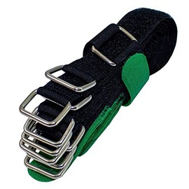 Lumonic 10 x Velcro Ties 200 x 20 mm Normal Black Green Reusable Cable Ties Made of Velcro Tape for Attaching or Cable Management