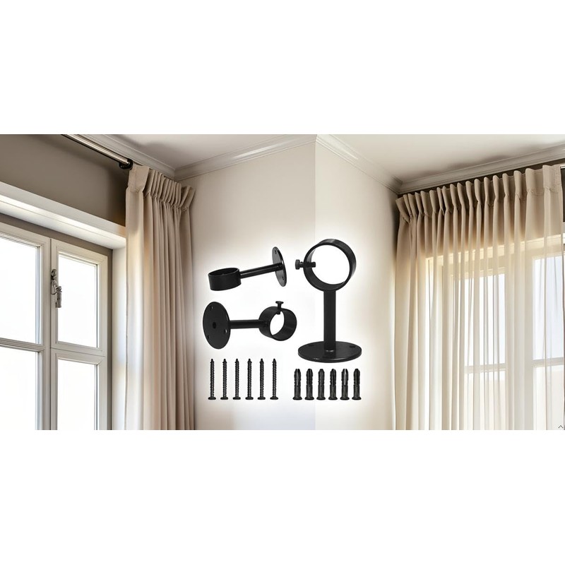 IHRDNNR Curtain Rod Brackets Heavy Duty Ceiling-Mount Rod Holders Fit