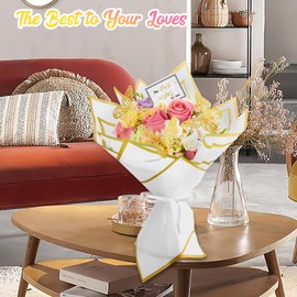 Flower Wrapping Paper, 20 Sheets Waterproof Bouquet Wrapping Paper, 3D Butterflies Greeting Cards Diamond Pin Ribbon for Flower Bouquet Florist Supplies Packaging Paper Birthday Wedding Gifts, White