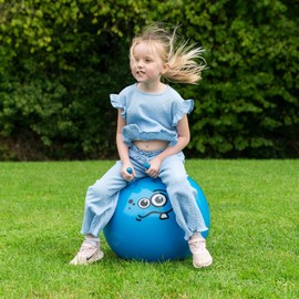 Toyrific Jump N Bounce Space Hopper Retro Exercise Ball, Toothy, 20 inch, Multiple Designs, Blue