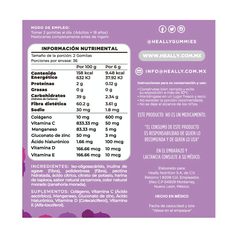 Multivitamnico Colgeno Eternal Beauty, Gomitas, Para una Piel Saludable, Sabor