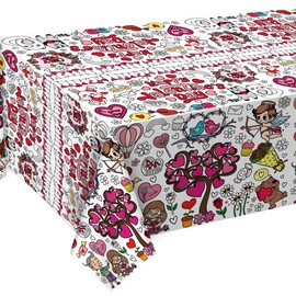 OHOME Valentines Coloring Tablecloth - Valentines Day Decorations | Valentines Crafts for Kids - Valentines Day Gifts Decor Accessories Party Favors Classroom School | Valentine Backdrop,54" x 88"