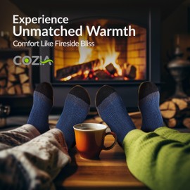 COZIA Merino Wool Socks for Men and Women Warm thermal Boot Hiking Socks 3 Pairs SM