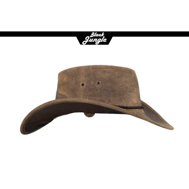 Black Jungle Kimbolton Leather Western Hat Australia Cowboy Hat, charcoal