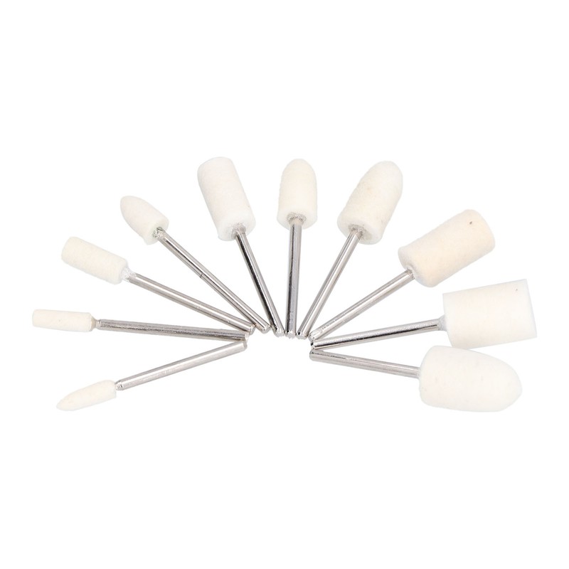 100Pcs Polishing Head Wool Felt Tapered Cylindrical Buffing Wheel Set