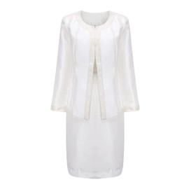 Go Mai Women Church Suits Special Occasion Dress Wedding Party Formal Church Clothes for Mother Gifts White