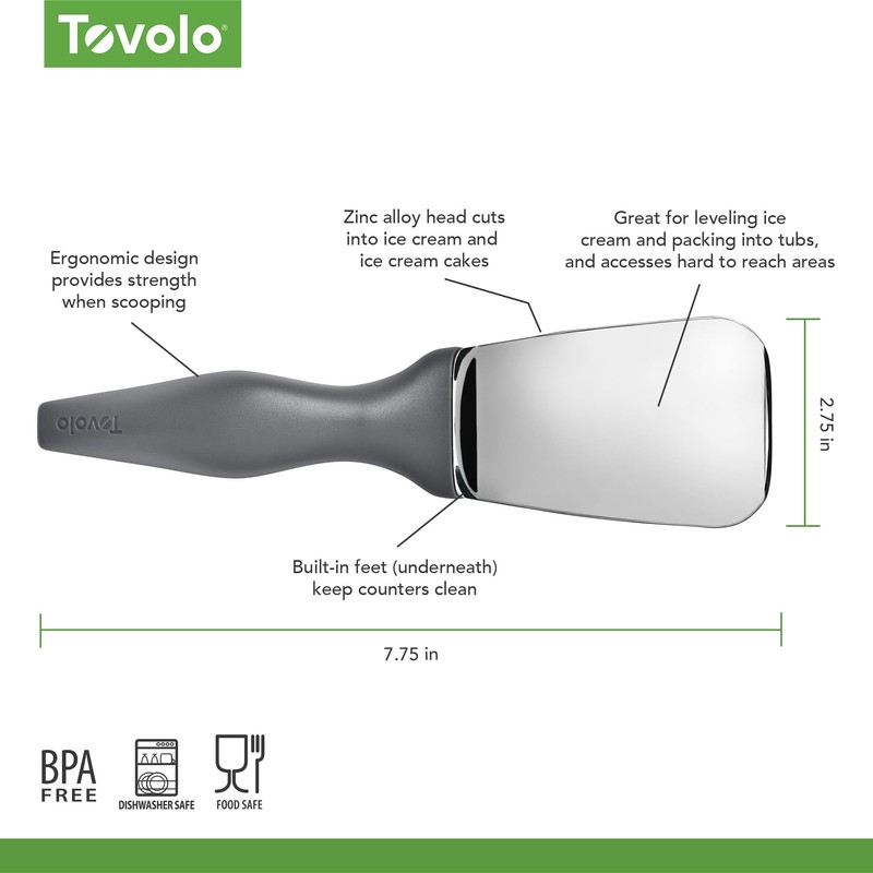 Tovolo Tilt-Up Ice Cream Spade, Charcoal – Ergonomic Zinc Alloy