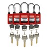 HiLKCO Lockout Tagout Lock Set 5 Pack Red Dustproof Padlocks
