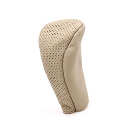 REPAIROCK Faux Leather Zipper Closure Gear Shift Knob Lever Protective Cover Sleeve for Auto Car Beige Auto Replacement Parts