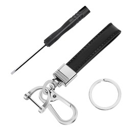 ZOIBV Car Keychain Leather Key Chain Fit for Truck, Suvs, Pickup,Sturdy Key Holder Gift for Men & Women Car Accessories (Black)